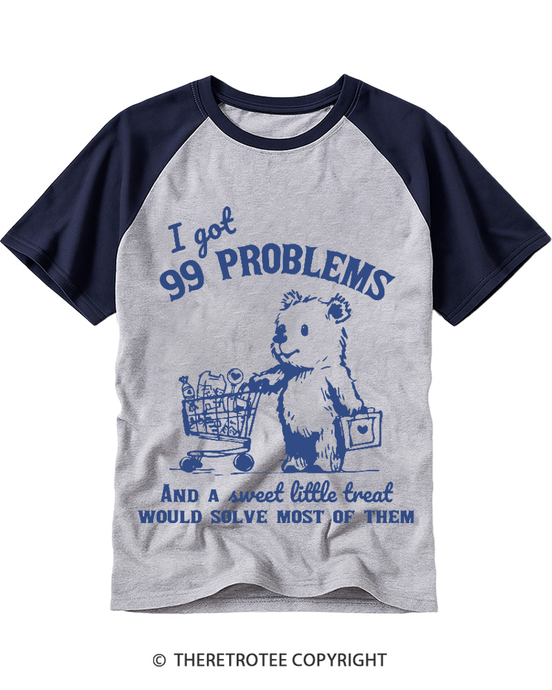 TheRetroTee 99 Poblems 2000s Raglan Baseball T-Shirt
