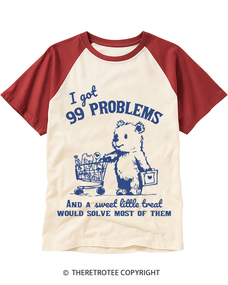 TheRetroTee 99 Poblems 2000s Raglan Baseball T-Shirt