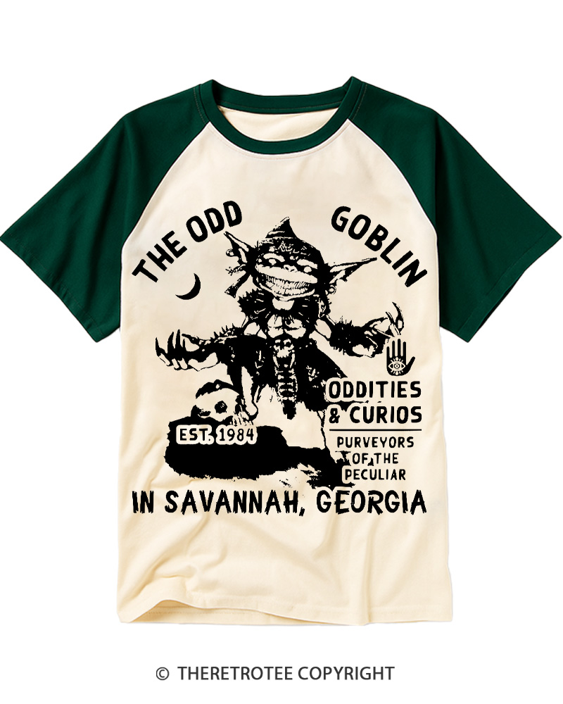 TheRetroTee Unusual Occult 1980s Raglan Baseball T-Shirt