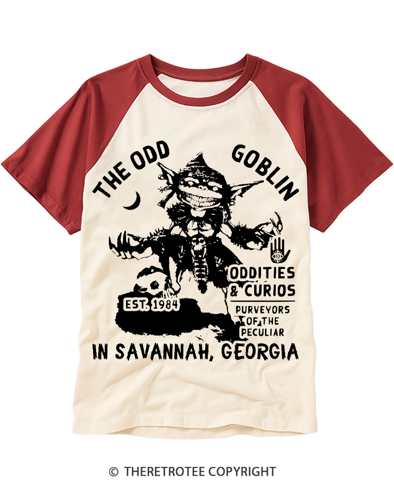 TheRetroTee Unusual Occult 1980s Raglan Baseball T-Shirt