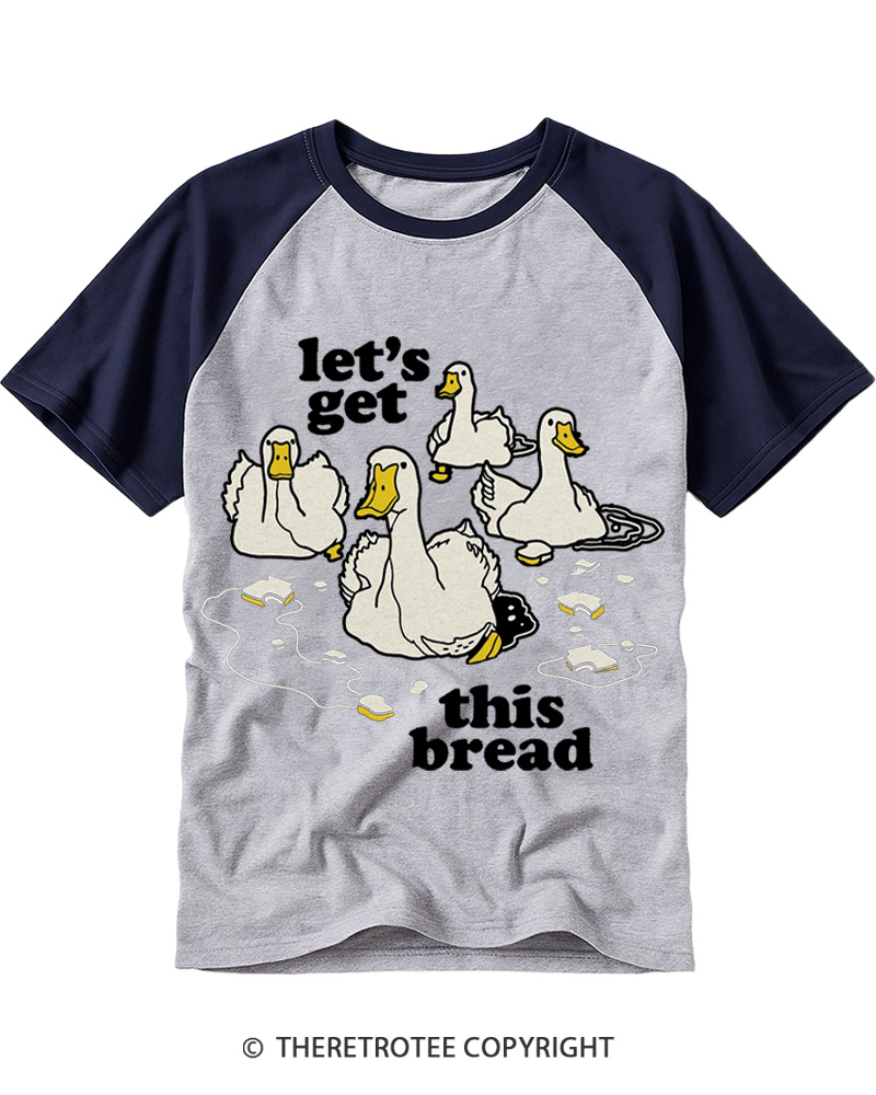 TheRetroTee Let’s Get This Bread 1980s Raglan Baseball T-Shirt
