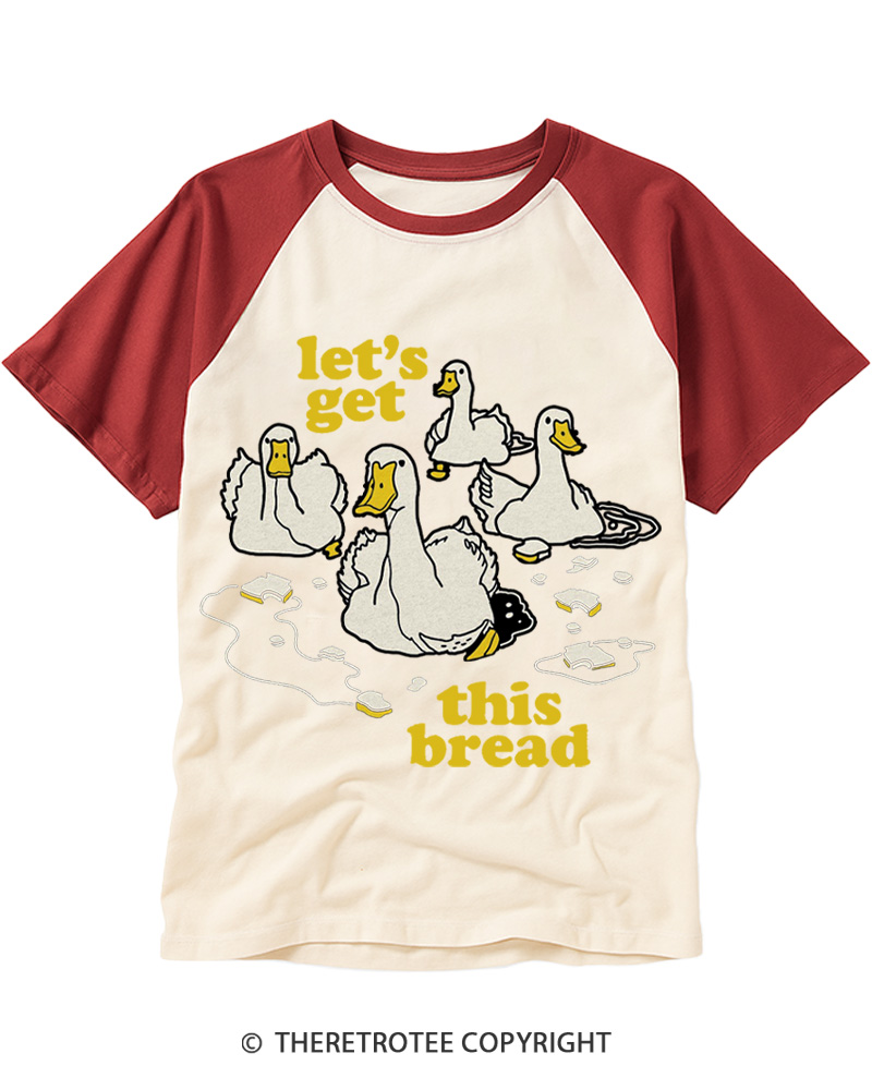 TheRetroTee Let’s Get This Bread 1980s Raglan Baseball T-Shirt