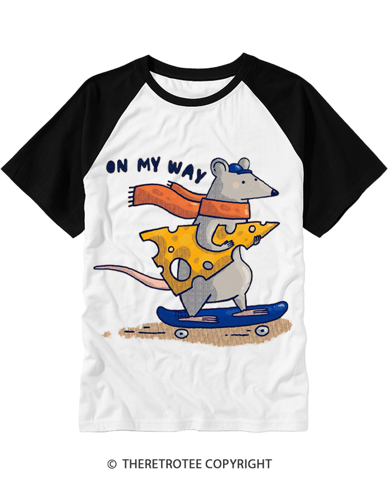 TheRetroTee On My Way 1970s Raglan Baseball T-Shirt