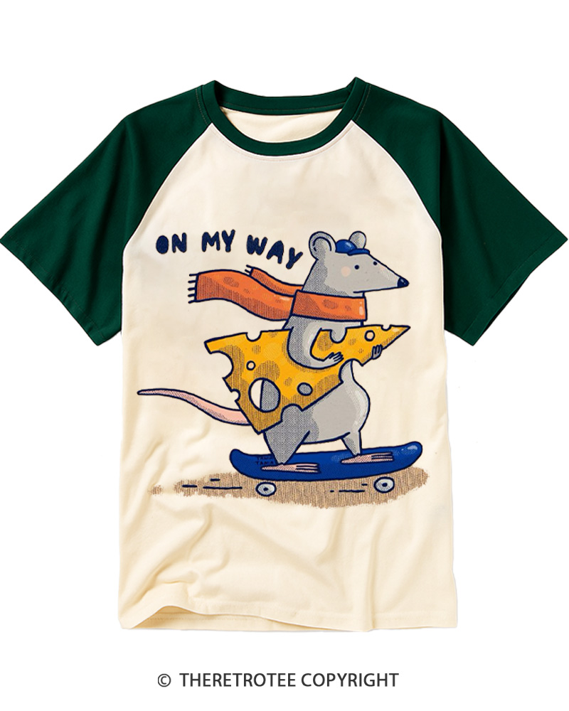 TheRetroTee On My Way 1970s Raglan Baseball T-Shirt