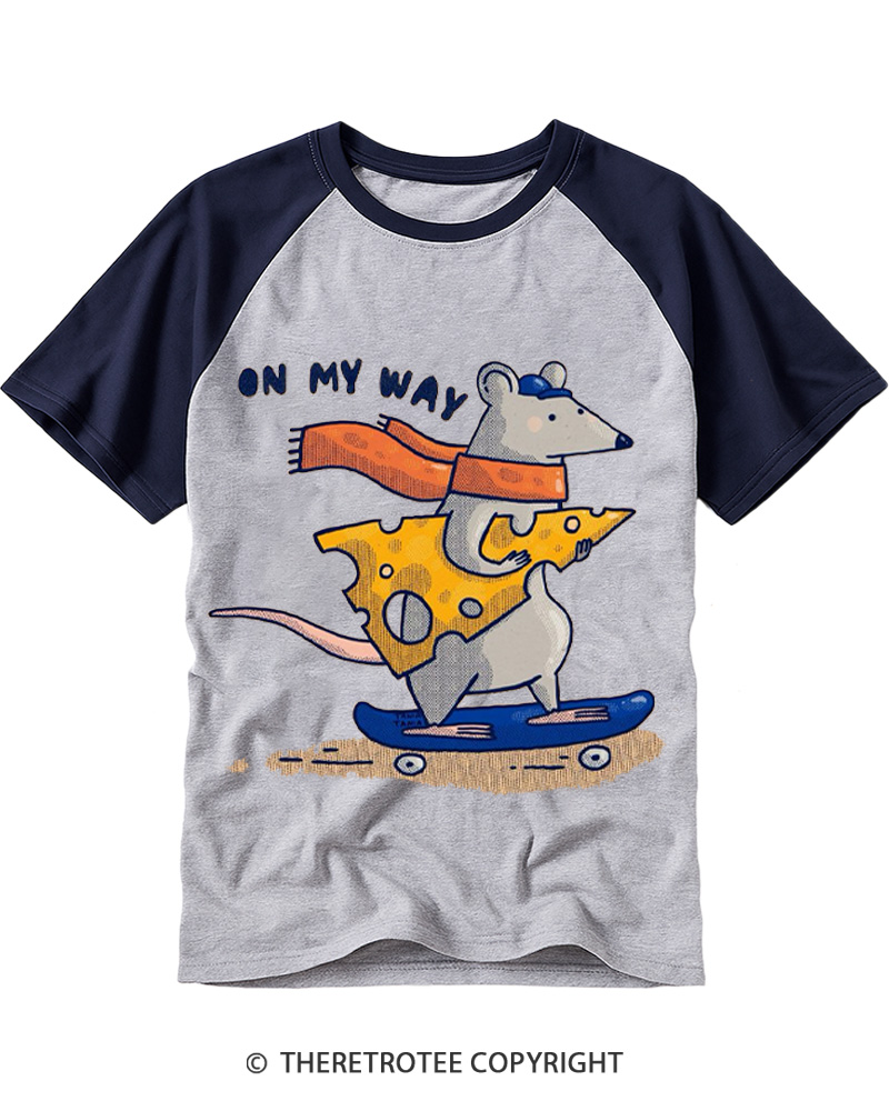 TheRetroTee On My Way 1970s Raglan Baseball T-Shirt