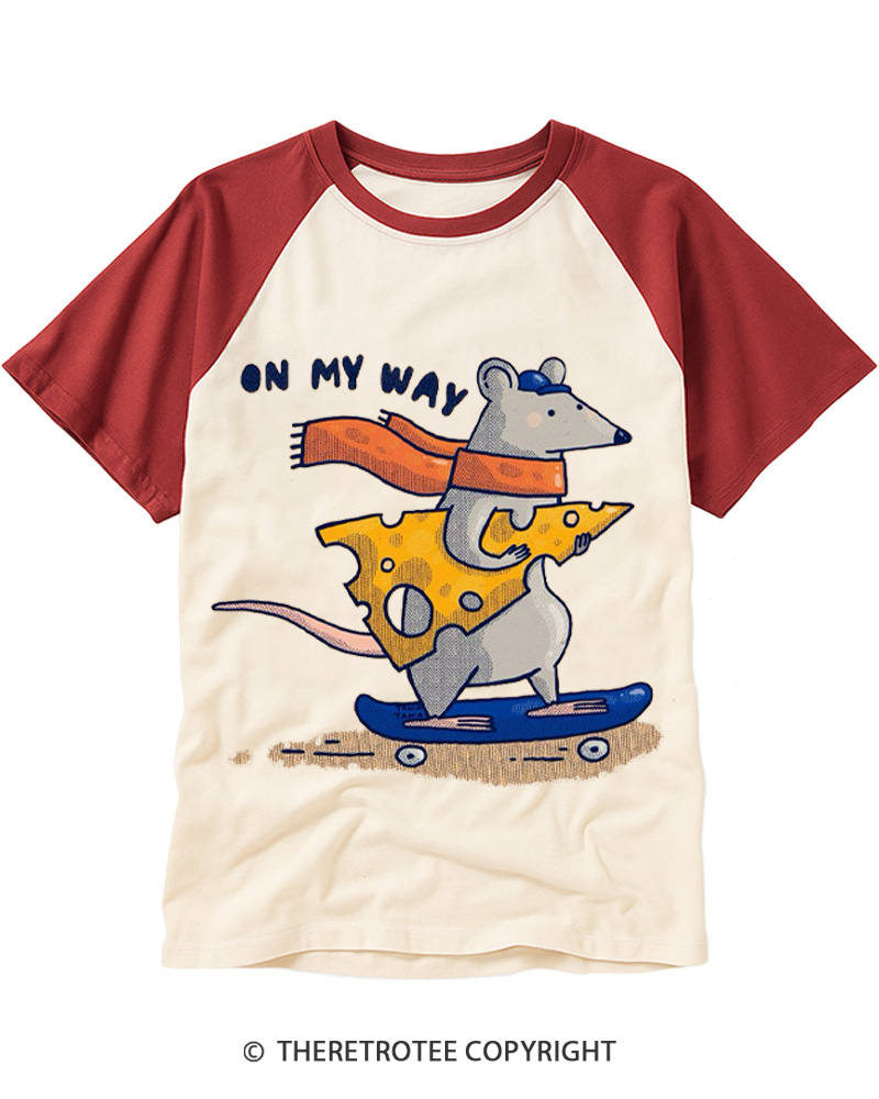 TheRetroTee On My Way 1970s Raglan Baseball T-Shirt