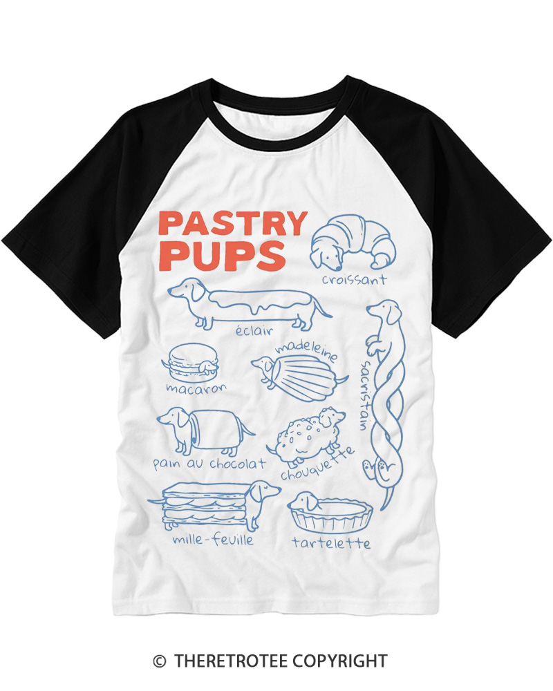 TheRetroTee Funny Dachshund 1990s Raglan Baseball T-Shirt