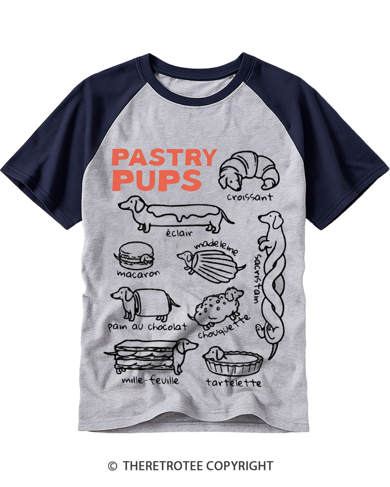 TheRetroTee Funny Dachshund 1990s Raglan Baseball T-Shirt