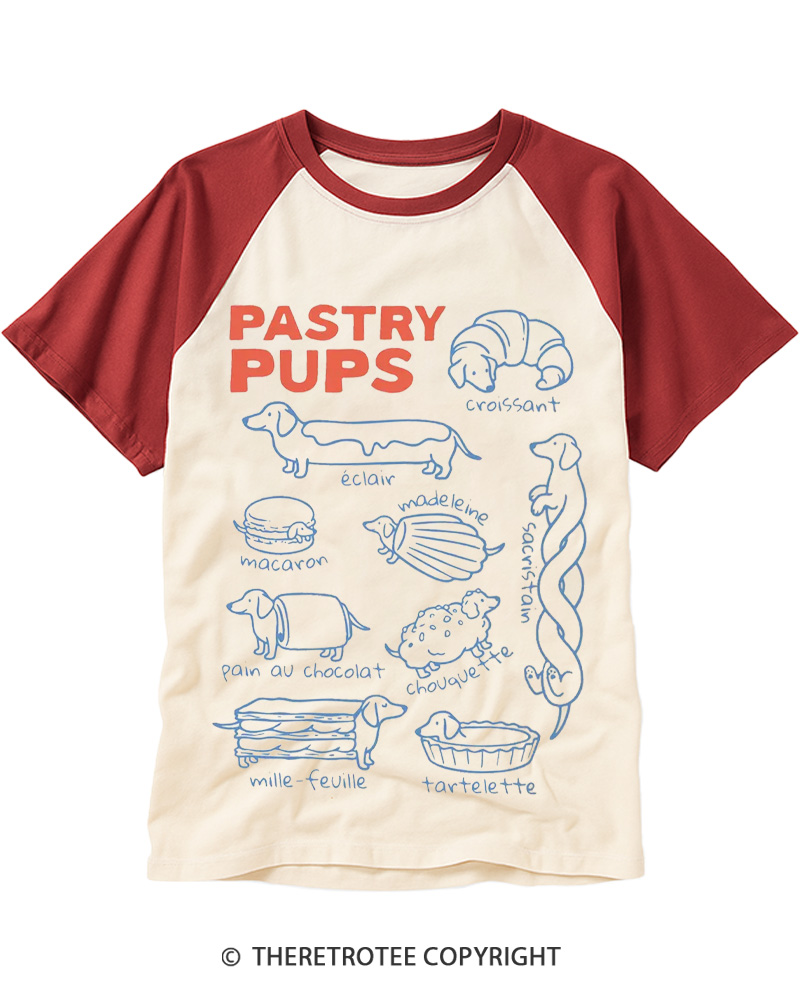 TheRetroTee Funny Dachshund 1990s Raglan Baseball T-Shirt