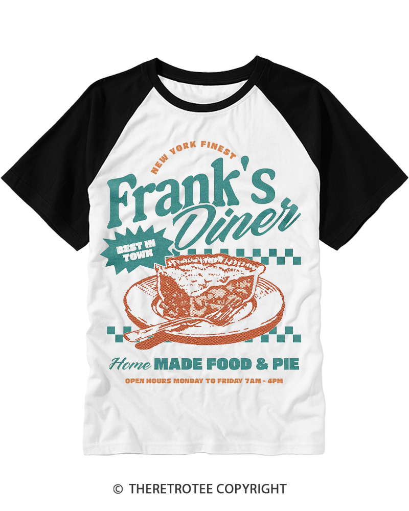 TheRetroTee Frank’s Diner 1960s Raglan Baseball T-Shirt