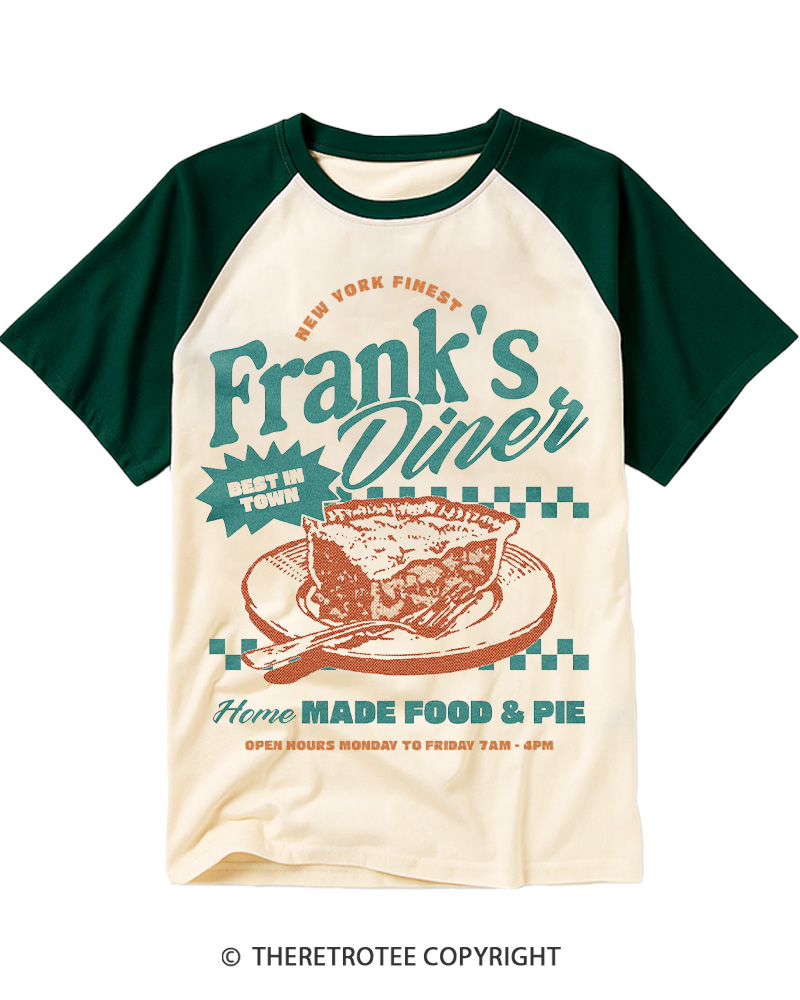 TheRetroTee Frank’s Diner 1960s Raglan Baseball T-Shirt