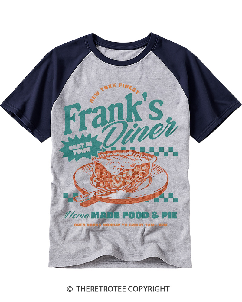 TheRetroTee Frank’s Diner 1960s Raglan Baseball T-Shirt