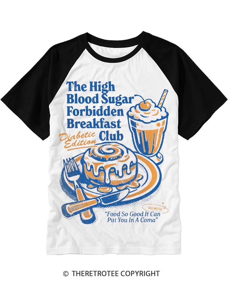TheRetroTee Food So Good It Can Put You In A Coma 1960s Raglan Baseball T-Shirt