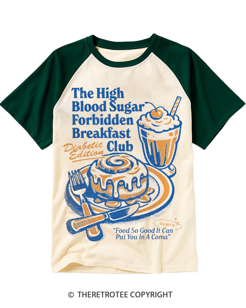 TheRetroTee Food So Good It Can Put You In A Coma 1960s Raglan Baseball T-Shirt