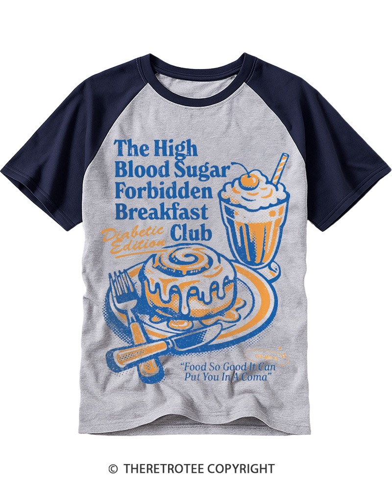 TheRetroTee Food So Good It Can Put You In A Coma 1960s Raglan Baseball T-Shirt