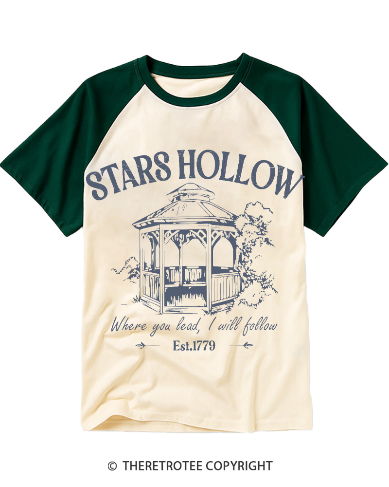 TheRetroTee Where You Lead 1990s Raglan Baseball T-Shirt