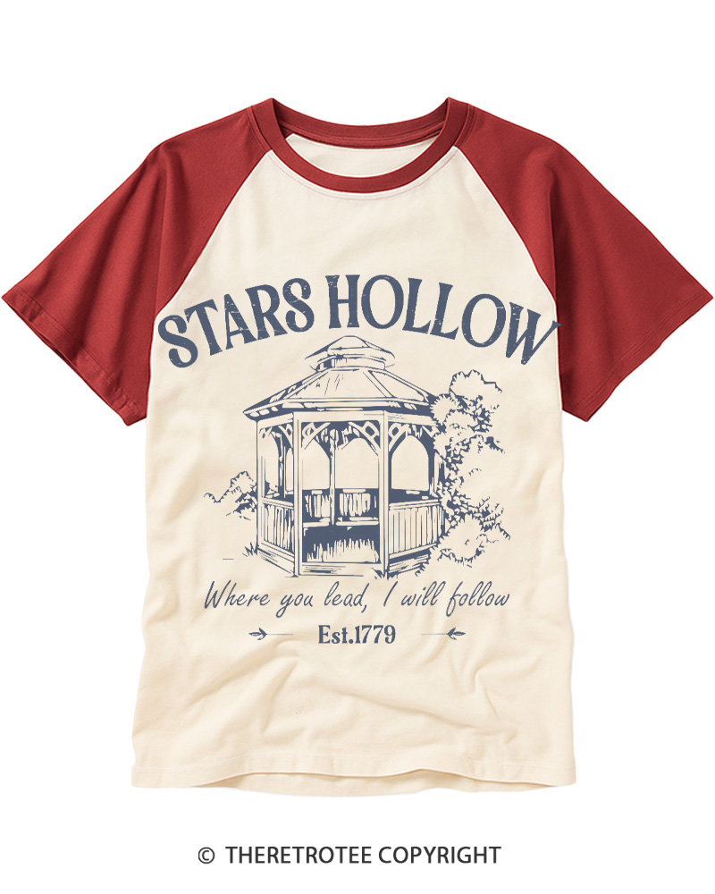 TheRetroTee Where You Lead 1990s Raglan Baseball T-Shirt