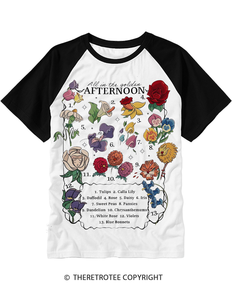 TheRetroTee All in the Golden Afternoon Raglan Baseball T-Shirt