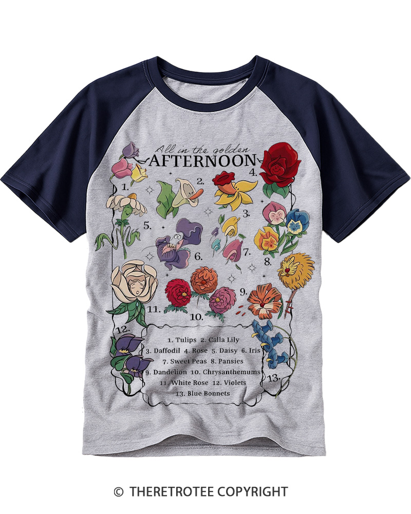 TheRetroTee All in the Golden Afternoon Raglan Baseball T-Shirt