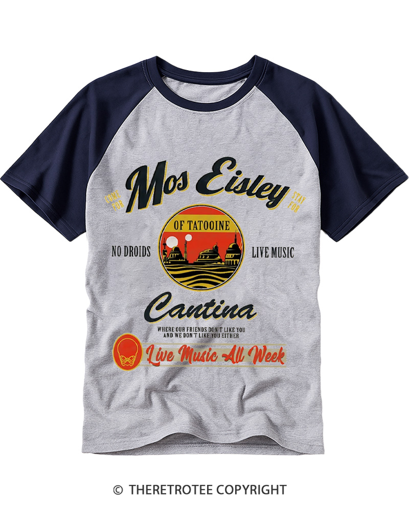 TheRetroTee Live Music All Week 1980s Raglan Baseball T-Shirt