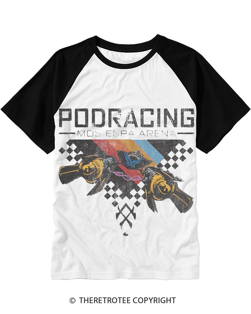 TheRetroTee Desert Speed Racing 1980s Raglan Baseball T-Shirt