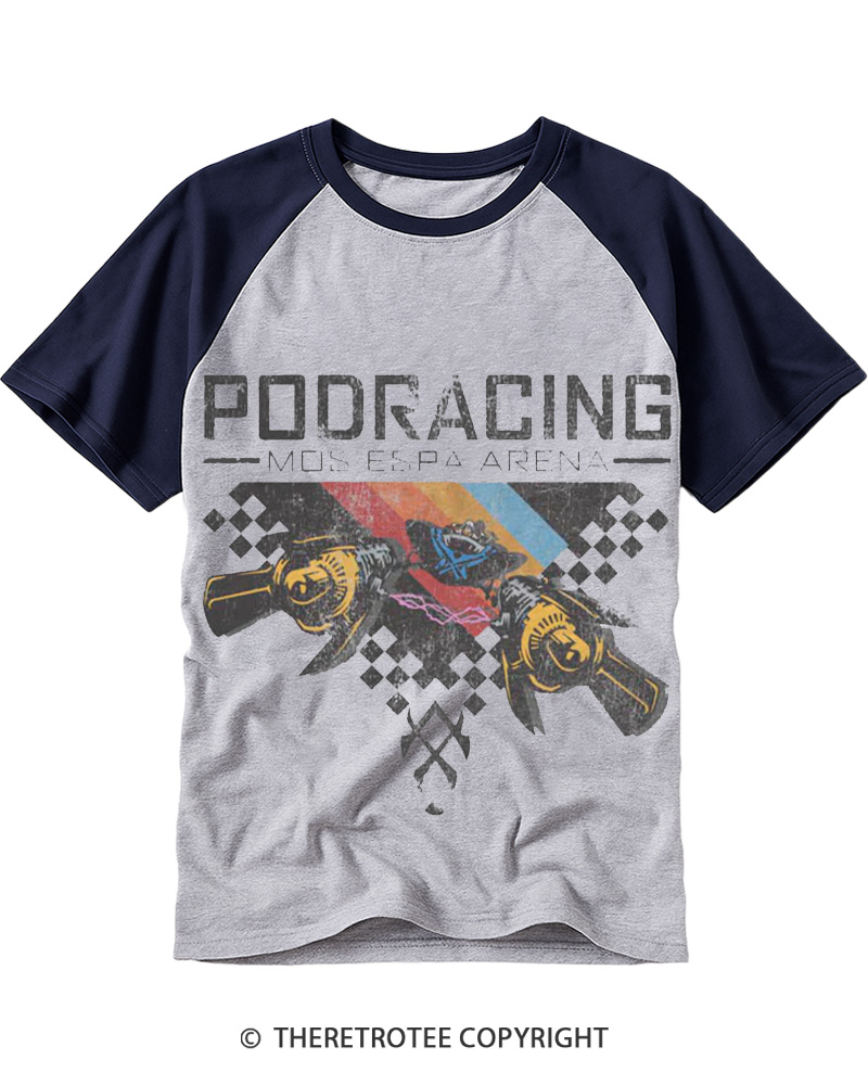 TheRetroTee Desert Speed Racing 1980s Raglan Baseball T-Shirt