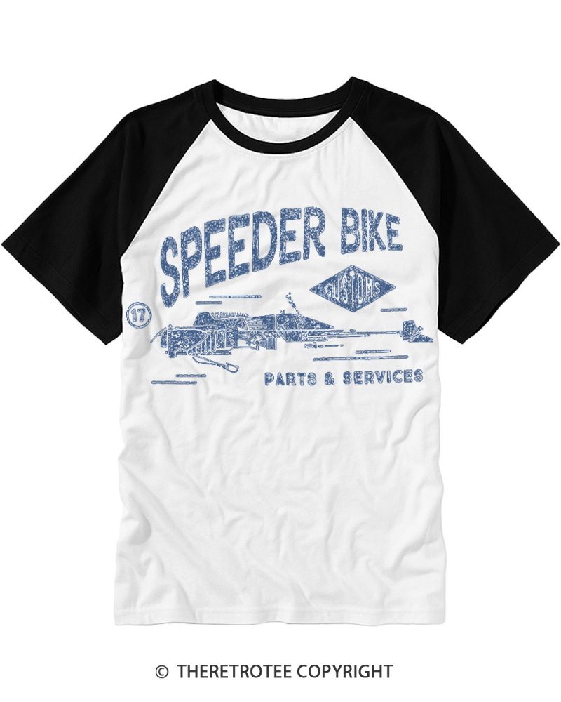 TheRetroTee Speeder Bike 1980s Raglan Baseball T-Shirt
