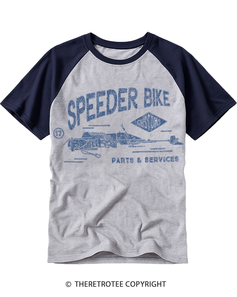 TheRetroTee Speeder Bike 1980s Raglan Baseball T-Shirt