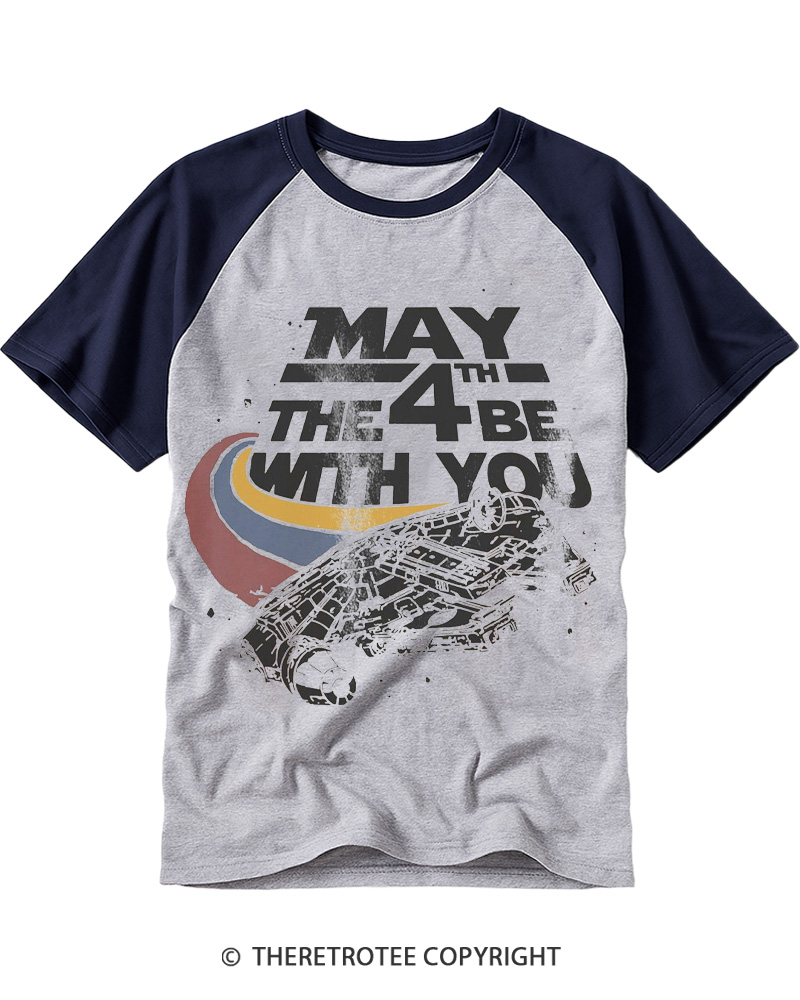 TheRetroTee Science Fiction Graphic 1980s Raglan Baseball T-Shirt