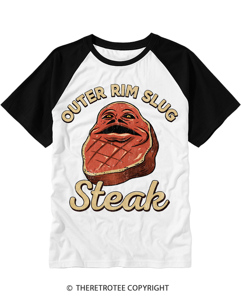 TheRetroTee Outer Rim Slug 1980s Raglan Baseball T-Shirt