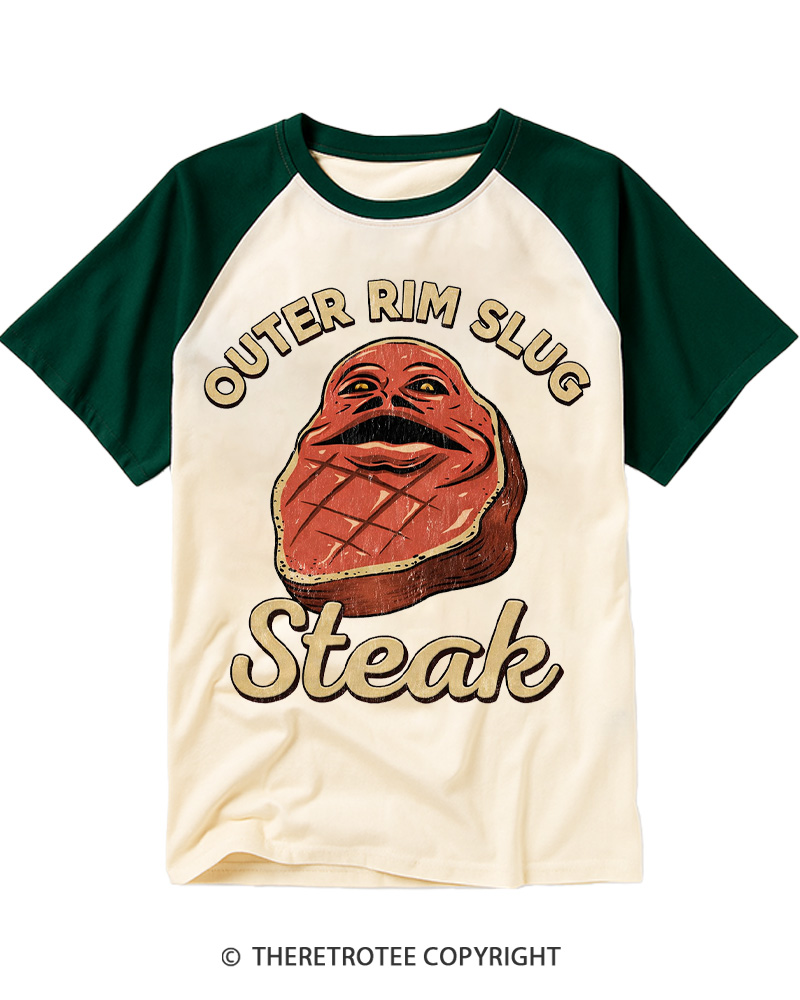 TheRetroTee Outer Rim Slug 1980s Raglan Baseball T-Shirt