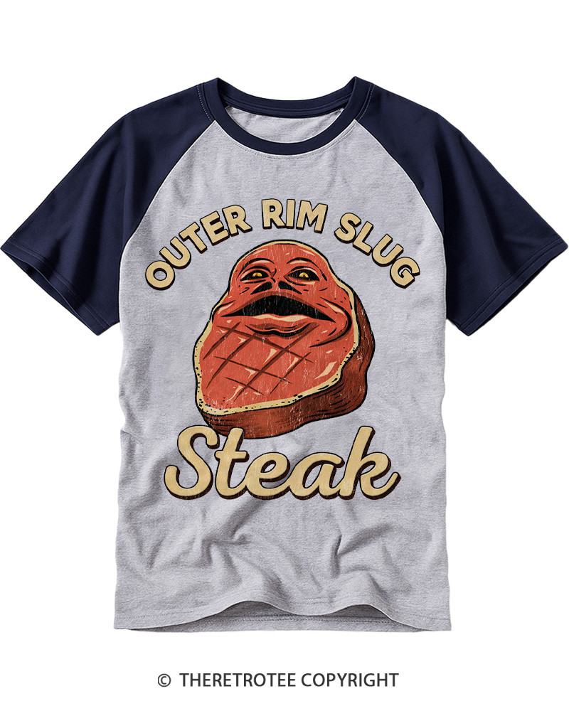 TheRetroTee Outer Rim Slug 1980s Raglan Baseball T-Shirt