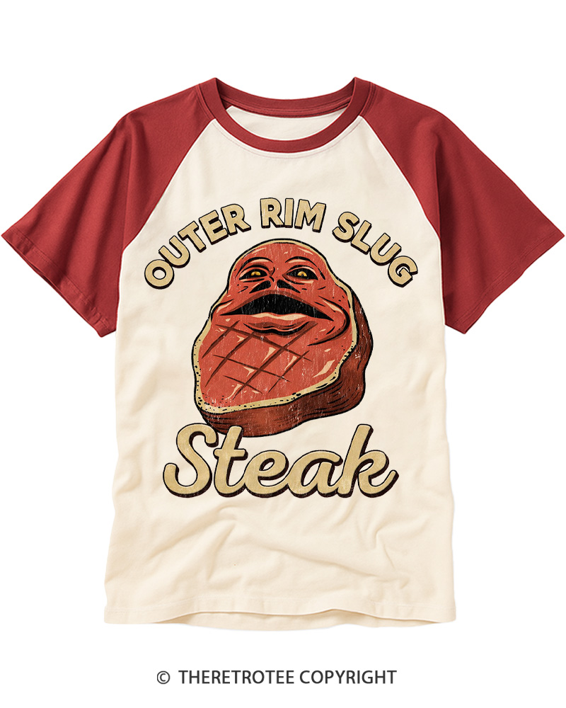 TheRetroTee Outer Rim Slug 1980s Raglan Baseball T-Shirt