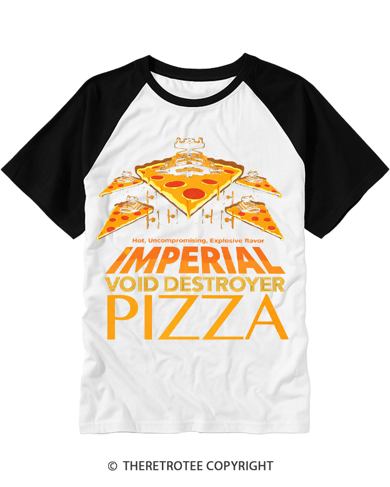 TheRetroTee Pizza 1980s Raglan Baseball T-Shirt