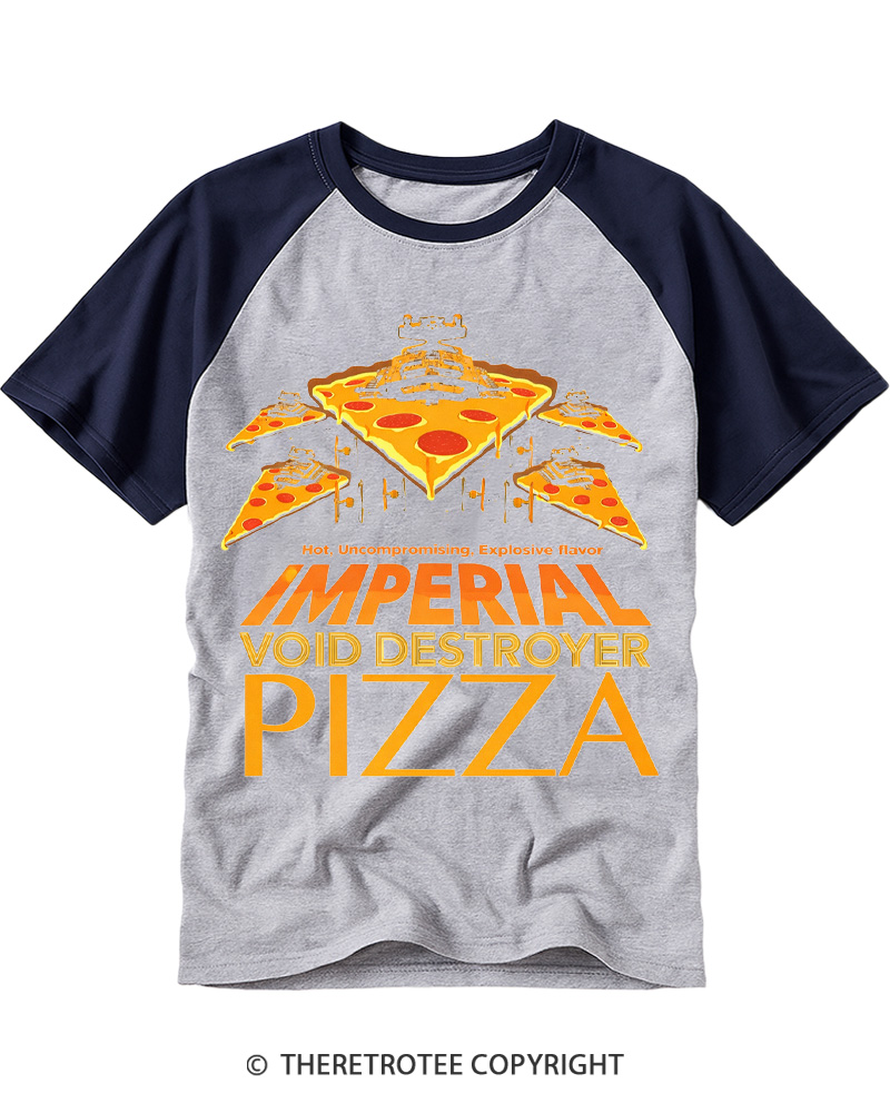 TheRetroTee Pizza 1980s Raglan Baseball T-Shirt