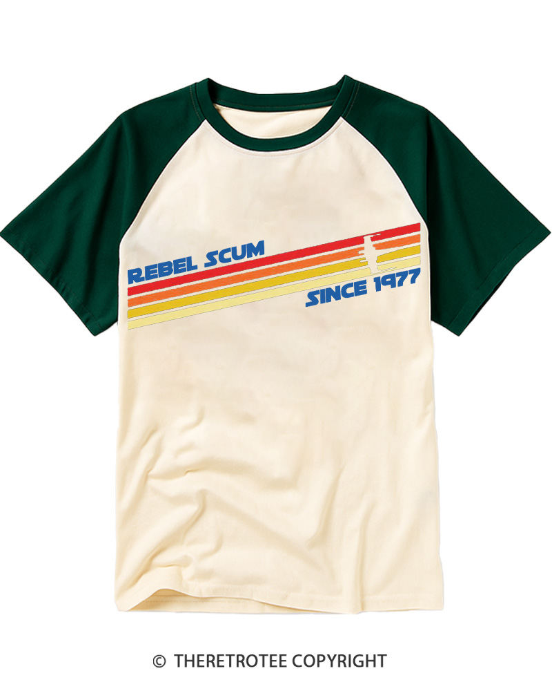 TheRetroTee 1977 Classic Stripes Since 1970s Raglan Baseball T