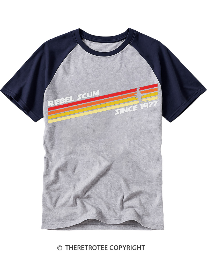 TheRetroTee Classic Stripes Since 1977 Raglan Baseball T-Shirt