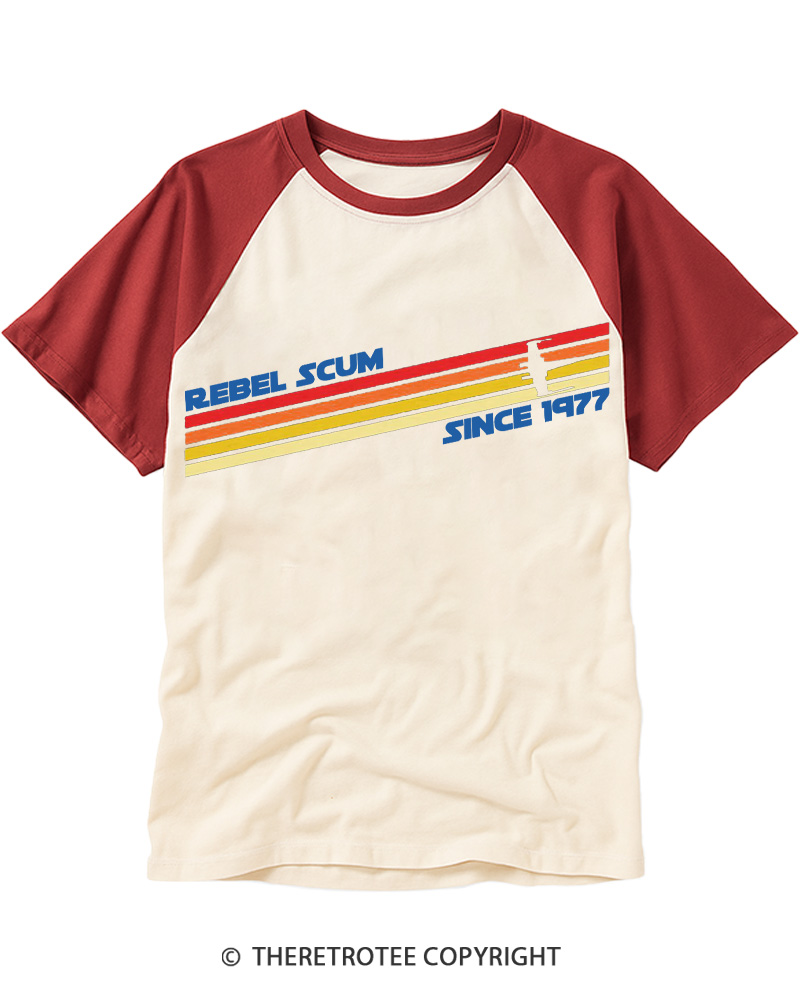 TheRetroTee 1977 Classic Stripes Since 1970s Raglan Baseball T