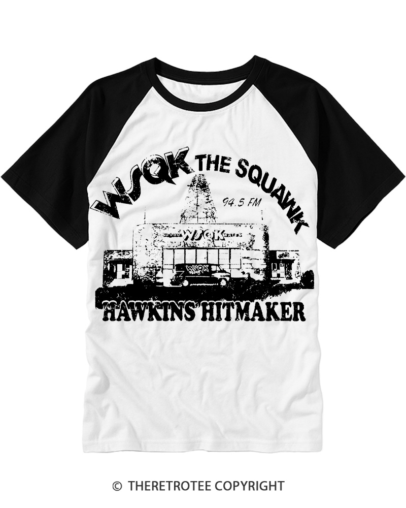TheRetroTee The Squawk 1980s Raglan Baseball T-Shirt