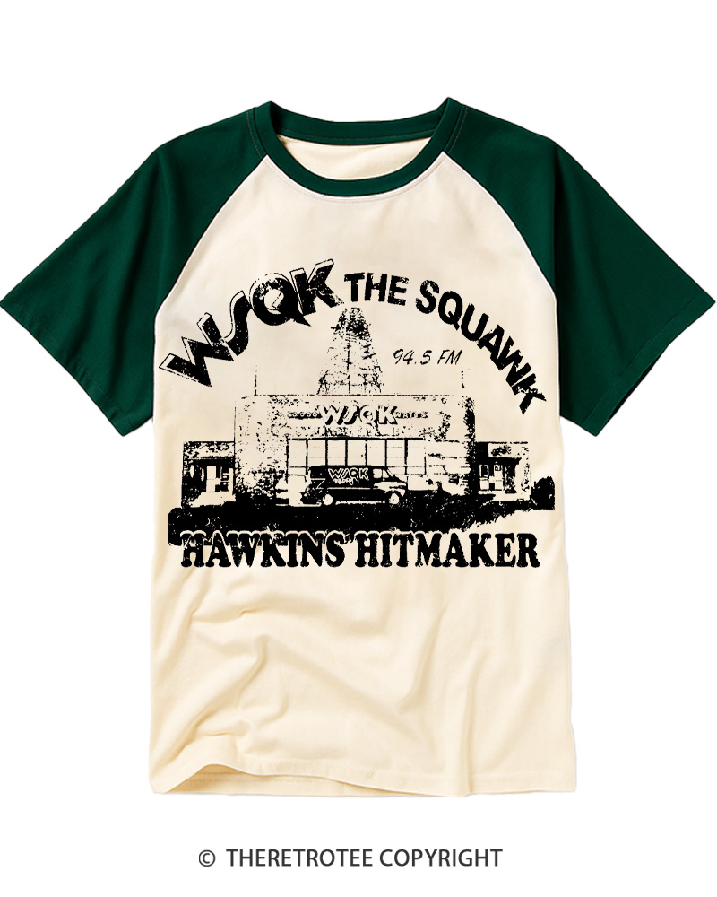 TheRetroTee The Squawk 1980s Raglan Baseball T-Shirt