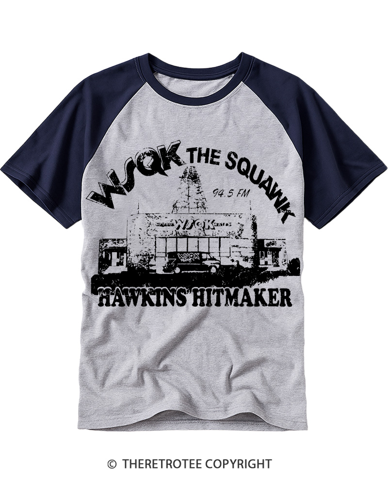TheRetroTee The Squawk 1980s Raglan Baseball T-Shirt