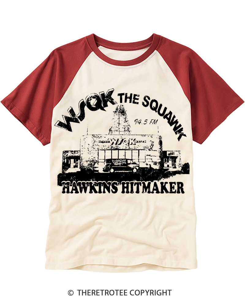 TheRetroTee The Squawk 1980s Raglan Baseball T-Shirt