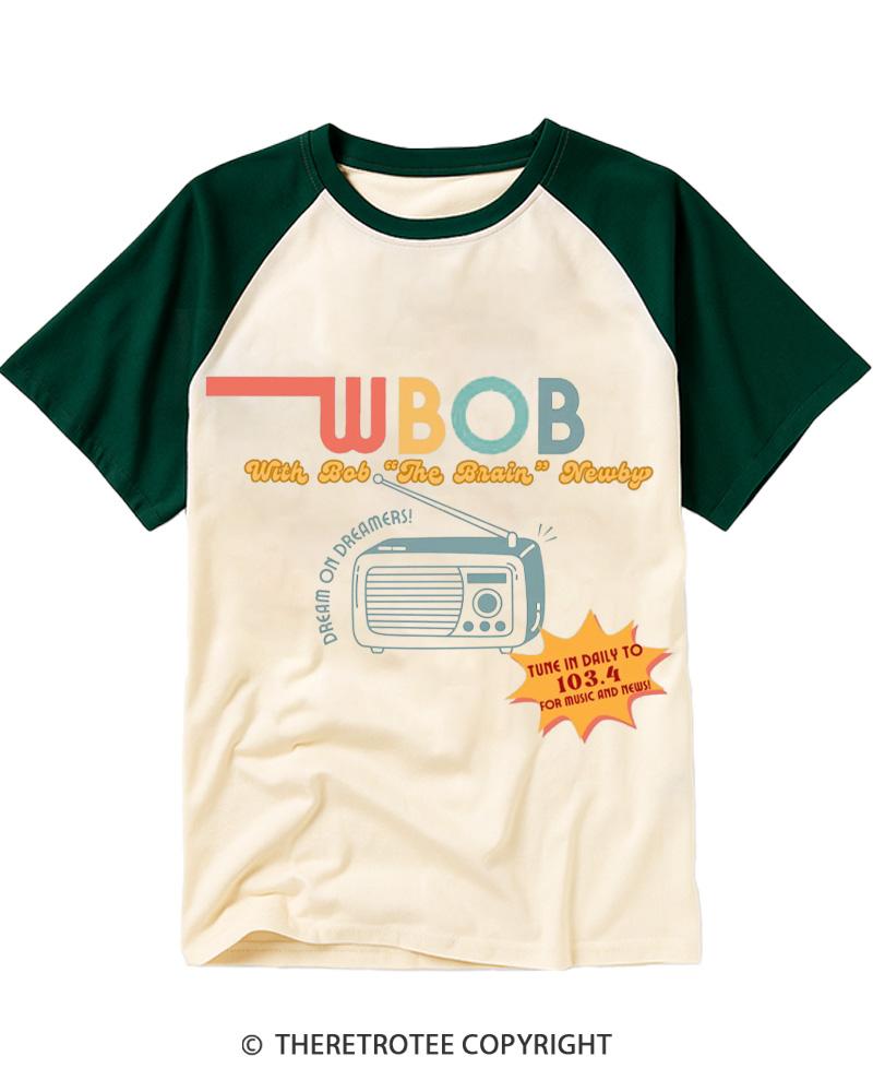 TheRetroTee The Brain 1980s Raglan Baseball T-Shirt