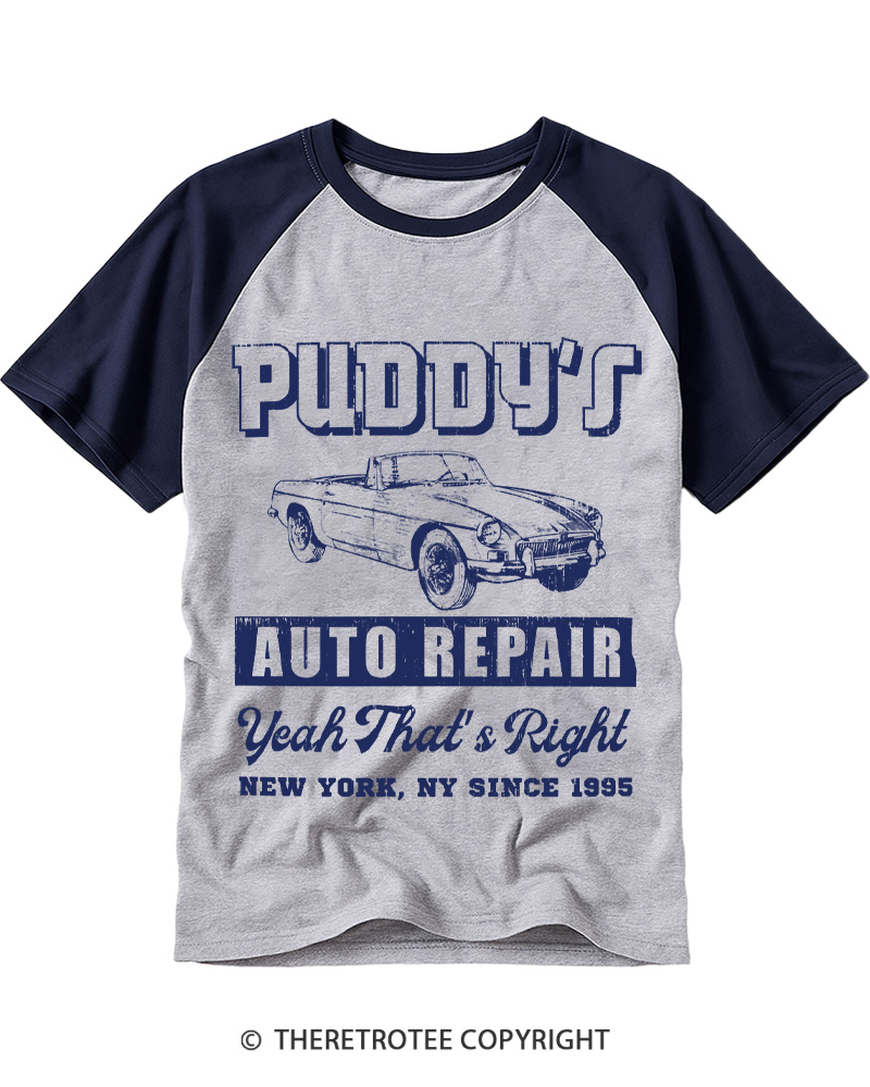 TheRetroTee Auto Repair 1990s Raglan Baseball T-Shirt