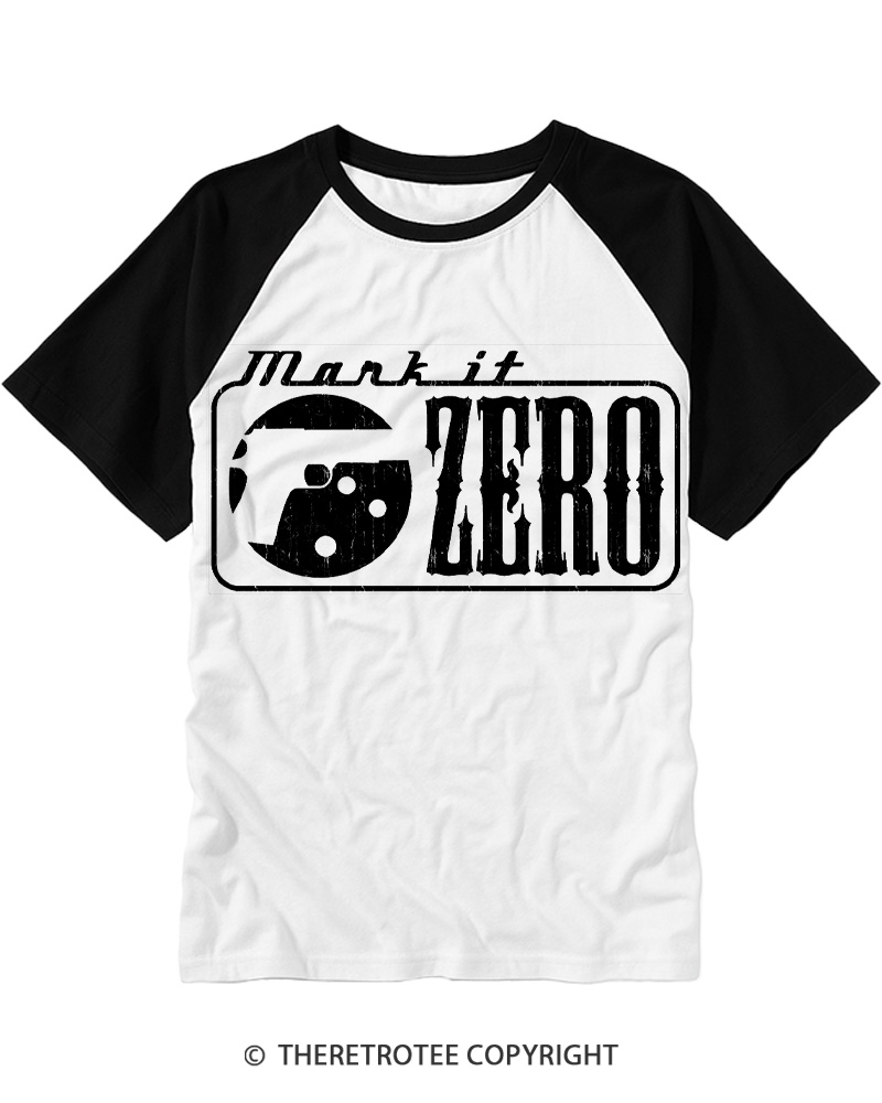 TheRetroTee Mark It Zero 1990s Raglan Baseball T-Shirt