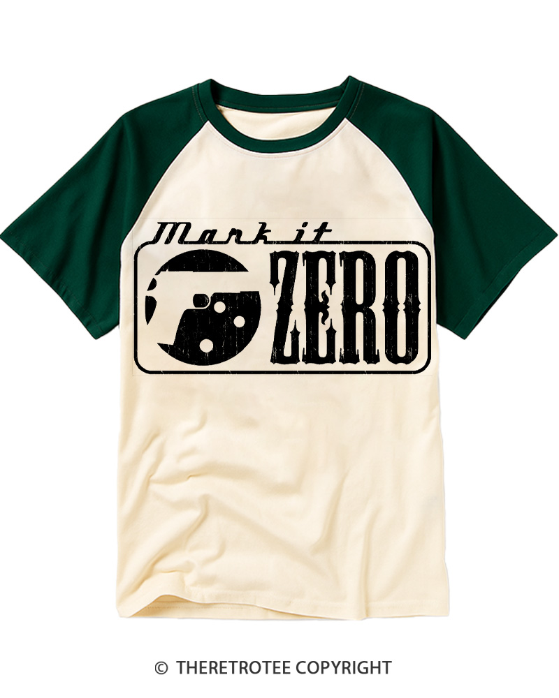 TheRetroTee Mark It Zero 1990s Raglan Baseball T-Shirt