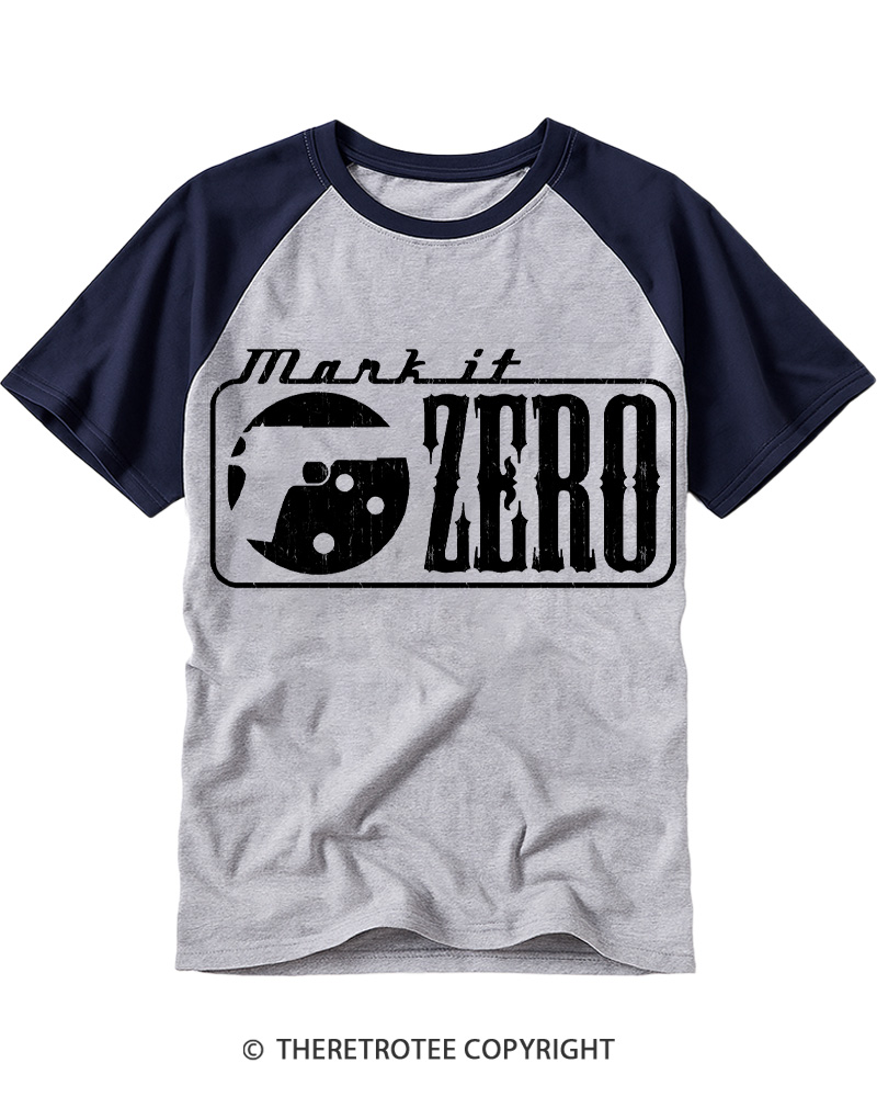 TheRetroTee Mark It Zero 1990s Raglan Baseball T-Shirt