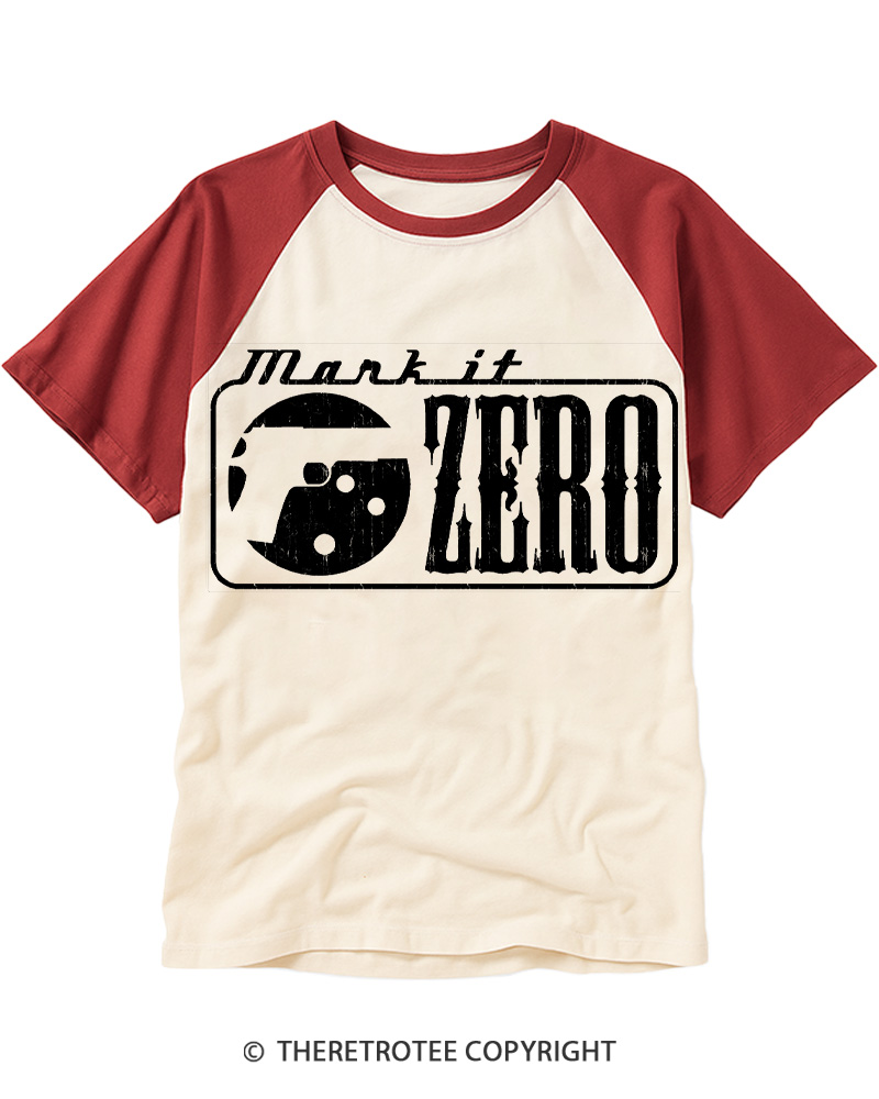 TheRetroTee Mark It Zero 1990s Raglan Baseball T-Shirt