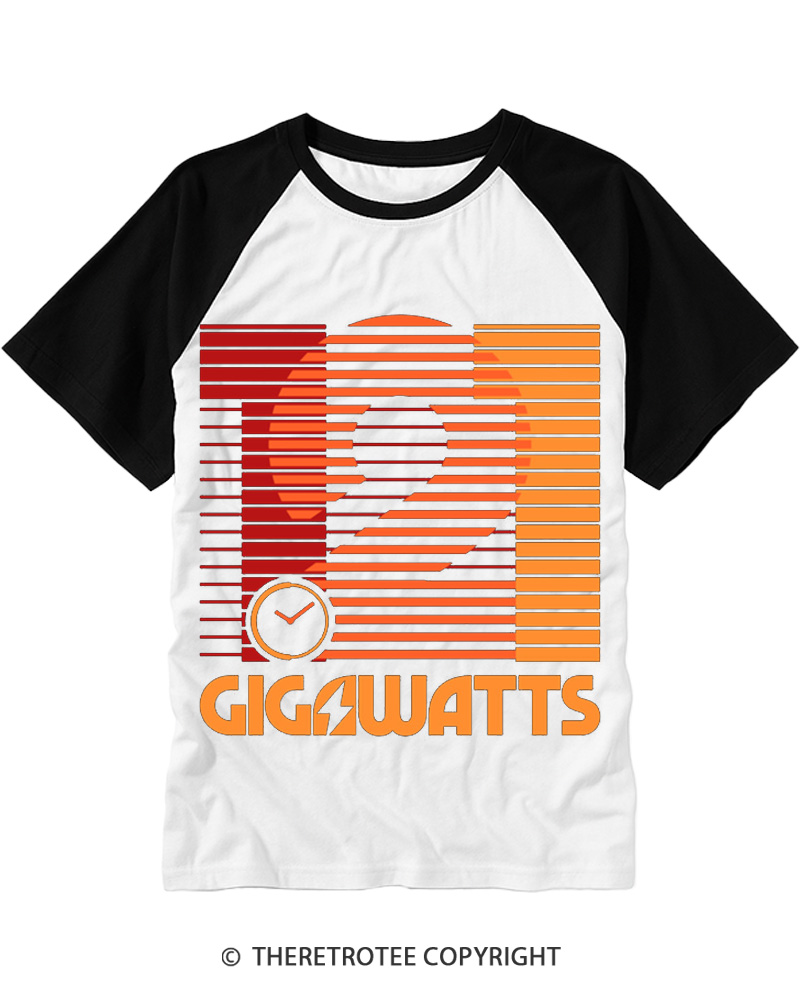 TheRetroTee 1.21 Gigawatts 1980s Raglan Baseball T-Shirt