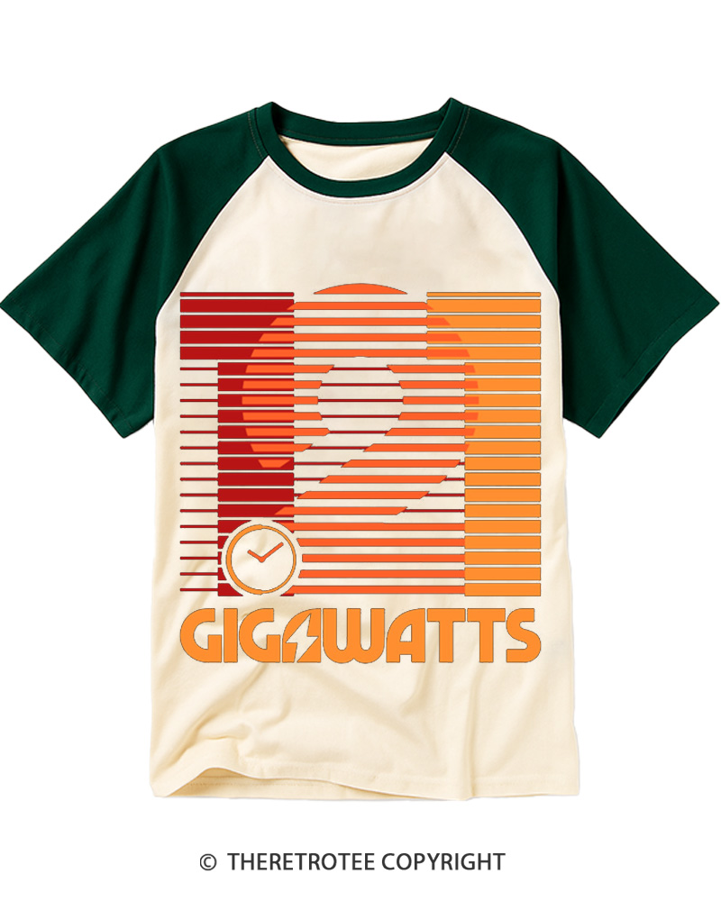TheRetroTee 1.21 Gigawatts 1980s Raglan Baseball T-Shirt